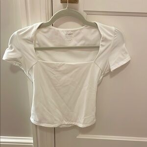 White square neck short sleeve Top